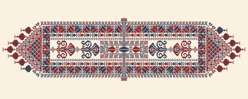 Tatreez, decorative Palestinian embroidery symbol