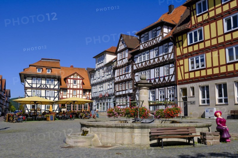 Market square, Allendorf district, Bad Sooden-Allendorf, Werratal, Werra-Meißner district, Hesse, Germany, Europe
