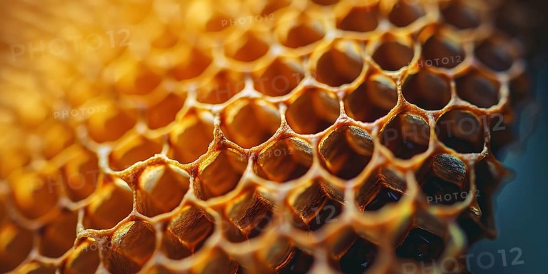 Close up of yellow honeycombs. Generative Ai, AI generated