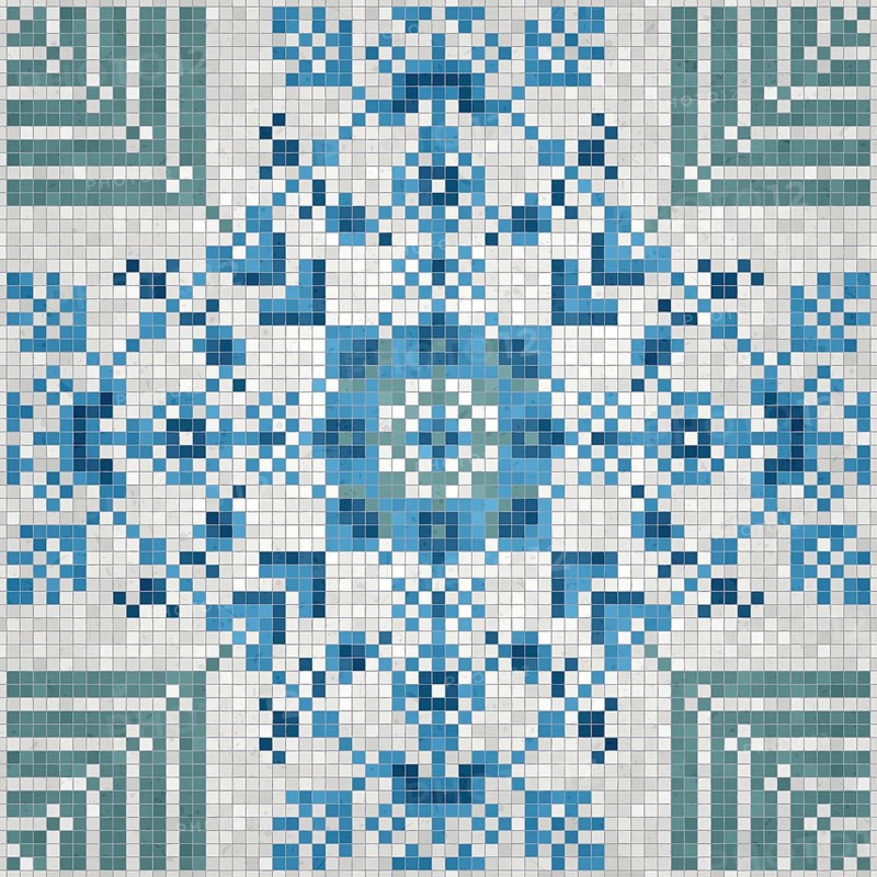 Mosaic tiles background, seamless vector pattern