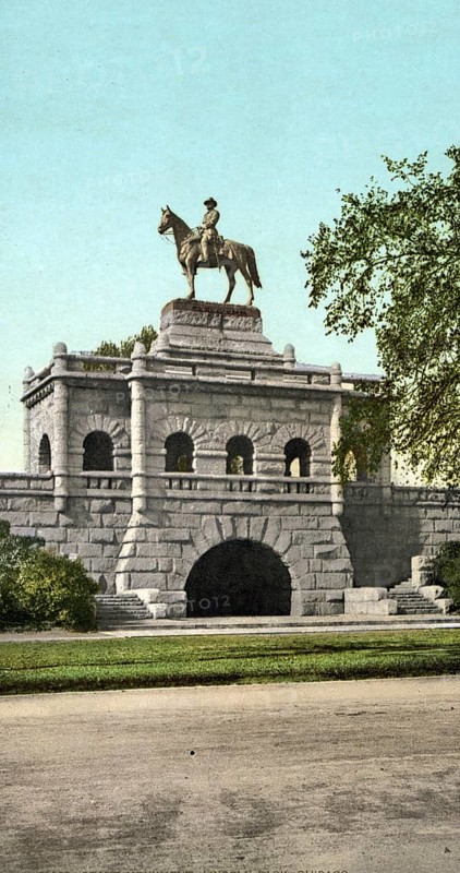 The Grant Monument in Lincoln Park, Chicago, USA, Historic, digitally restored reproduction from a 19th century original, Record date not stated, North America