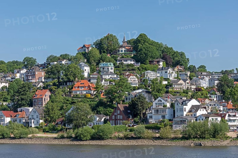 Houses, hill, Süllberg, Blankenese, Hamburg, Germany, Europe