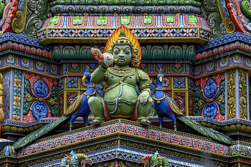 Detail of the facade of the Sri Maha Mariamman Temple, Hindu temple, Silom Road, Bangkok, Thailand, Asia
