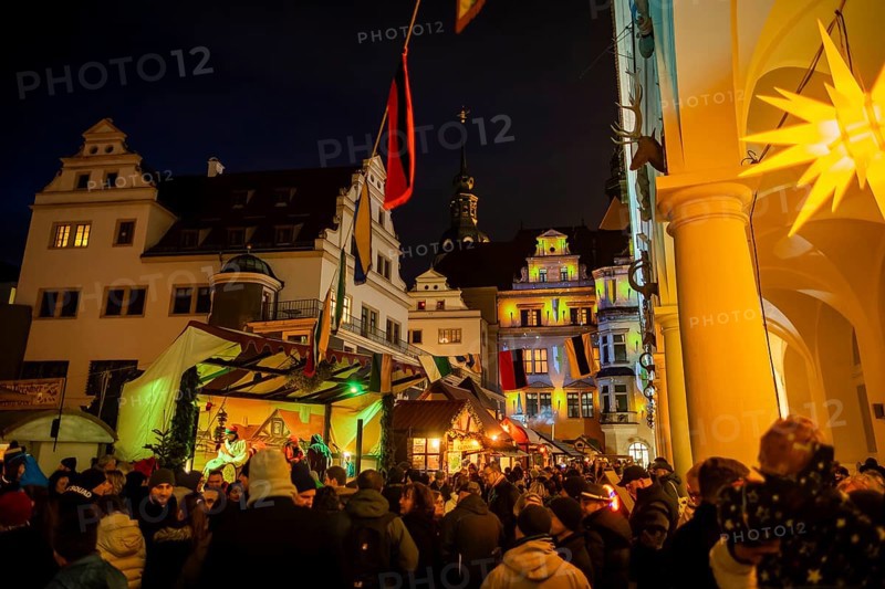 Historic Christmas Market in the Stable Courtyard of the Royal Palace, Dresden, Saxony, Germany, Europe
