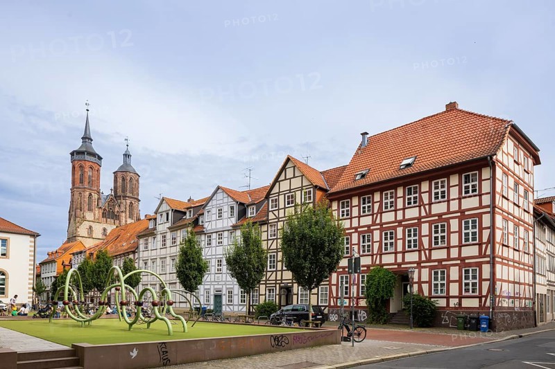 Old Town Playground at the Historical SUB, Göttingen cityscape, Göttingen, Lower Saxony, Germany, Europe