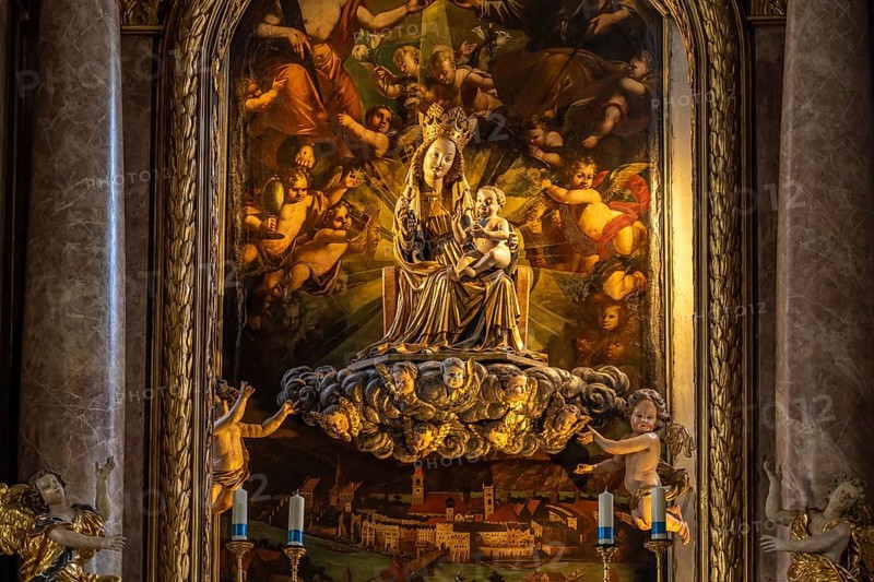 Madonna of the Church of Our Lady in moated castle am Inn, Bavaria, Germany, Europe