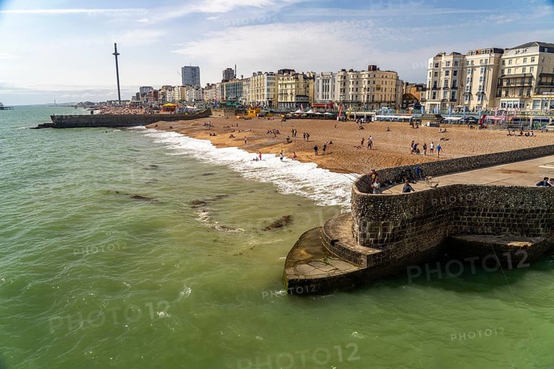 On the beach in the seaside resort of Brighton, England, Great Britain