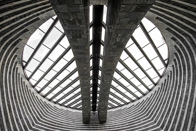 Chiesa di San Giovanni Battista, interior view, architect Mario Botta, Mogno, near Fusio, Lavizzara, Canton Ticino, Switzerland, Europe
