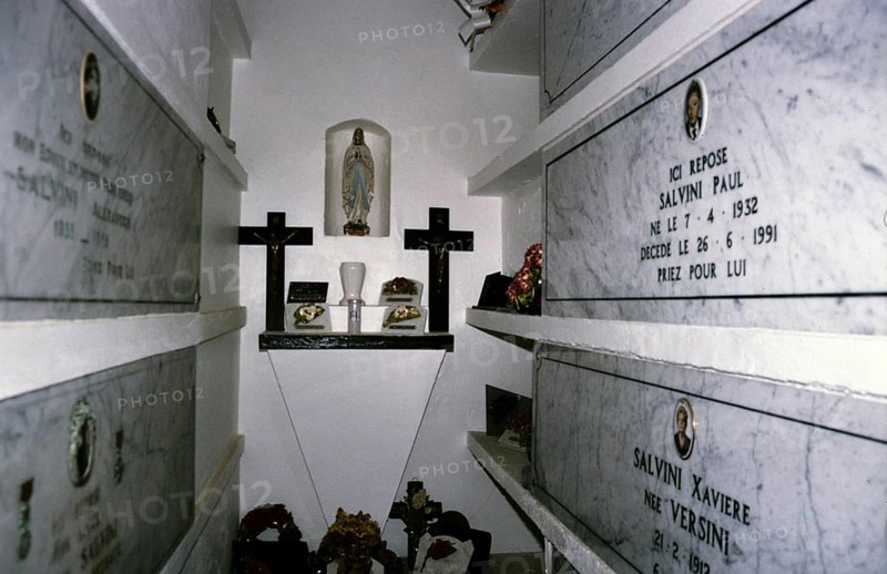 Cimetière d'Ajaccio, cemetery at Ajaccio, Corsica, France in 1998 inside family burial crypt
