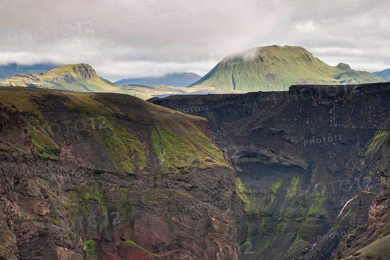 Markarfljótsgljúfur, Markarfljót Canyon near Emstrur, Laugavegur, in the back right the mountain Hattfell, Icelandic highlands, Iceland, Europe