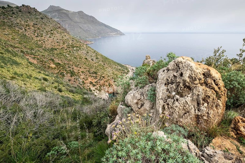Landscape in the Zingaro National Park, Sicily, Italy, Europe