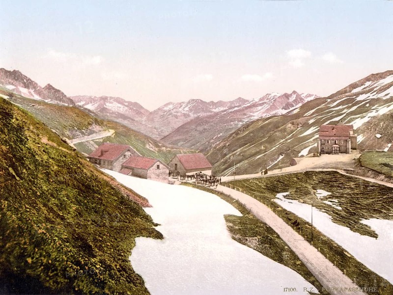 Furka Pass, Bernese Oberland, Switzerland, Historic, digitally restored reproduction from a 19th century original, Record date not stated, Furka Pass, Bernese Oberland, Switzerland, Historic, digitally restored reproduction from a 19th century original, Record date not stated, Europe