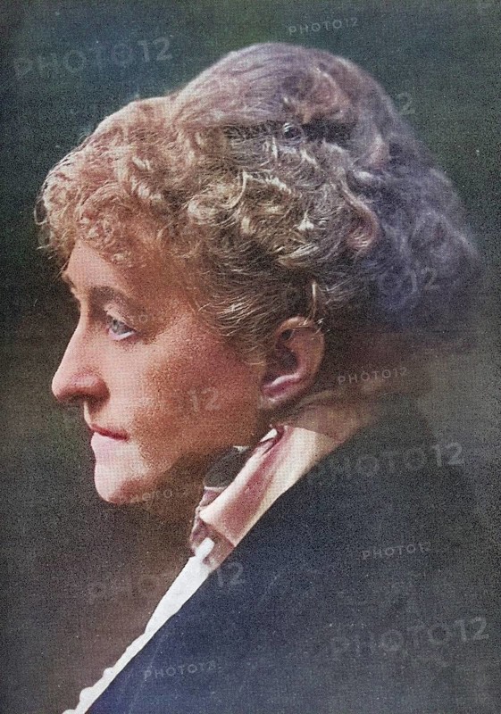Sarah Grand, Frances Bellenden Clarke 1854-1943, English feminist, new woman and autobiographer, Illustration from the book The Masterpiece Library of Short Stories, Historical, digitally restored reproduction from a 19th century original, Record date not stated