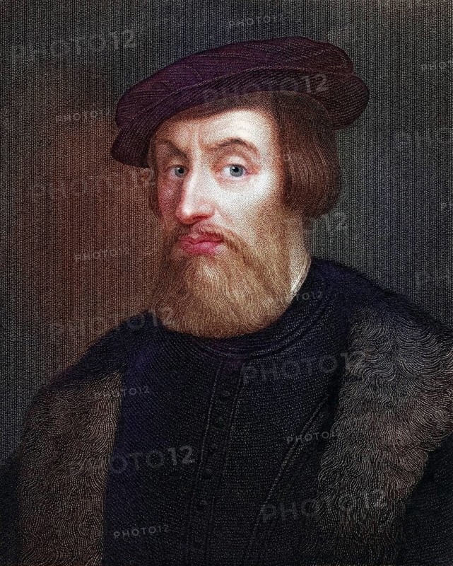 Hernan Cortes Pizarro Marques del Valle de Oaxaca, 1485-1547, Spanish conquistador. From the book Gallery of Portraits, published in 1833, Historical, digitally restored reproduction from a 19th century original, Record date not stated