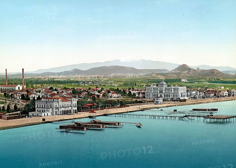 General view of Phalere, Phalerum or Phaleron, Greece, 1890, Historic, digitally restored reproduction from a 19th century original General view of Phalere, Phalerum or Phaleron, Greece, Historic, digitally restored reproduction from a 19th century original, Europe