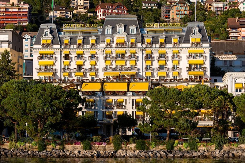 Montreux on Lake Geneva, travel, holiday, hotel, Grand Hotel, Alps, summer, canton, city, cityscape, tourism, Vaud, Switzerland, Europe