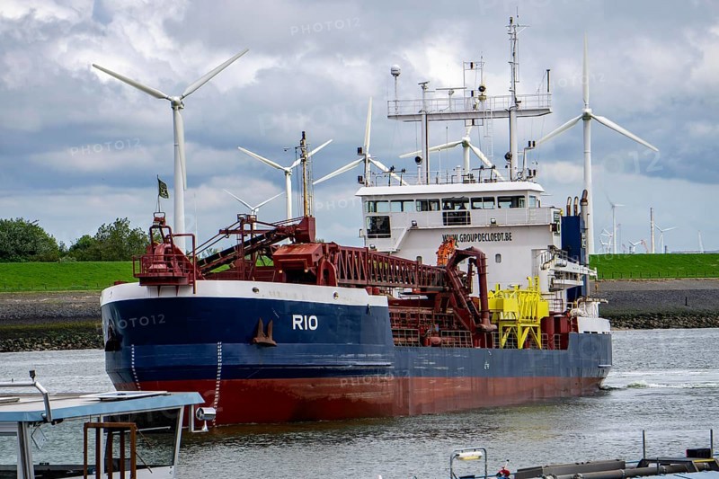 The suction dredger Rio, in the harbour of Vlissingen, Zeeland, Netherlands