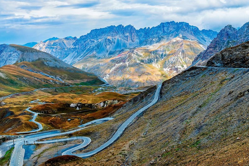 France, region Provence-Alpes-Côte d'Azur, Savoier Alps, Departement Savoie, road to pass Col du Galibier, Route des Grandes Alpes, travel landscape nature, Europe