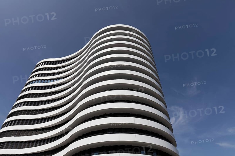 Alto Medienhafen office tower, curved façade, Office Campus by SOP Architekten, Düsseldorf Media Harbour, Düsseldorf
