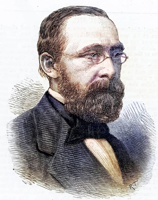 Rudolph Virchow (1821-1902) German pathologist and founder of cell pathology. He later devoted himself to anthropology and archaeology and worked with Schliemann on the excavations at Troy. Copperplate engraving from The Illustrated London News (London, 24 December 1887), Historical, digitally restored reproduction from a 19th century original, Record date not stated