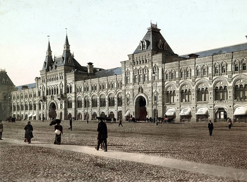 Trade rows on Red Square, today Gum, Moscow, Russia, 1890, Historical, digitally restored reproduction from a 19th century original, Record date not stated, Europe