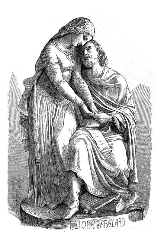 Heloise and Abälard, Petrus, Abälard and Héloïse or The Writer and the Man, by Ludwig Feuerbach, Héloise, 1100, 16 May 1164, a French nun, writer, scholar and abbess, Historical, digital reproduction of an original from the 19th century