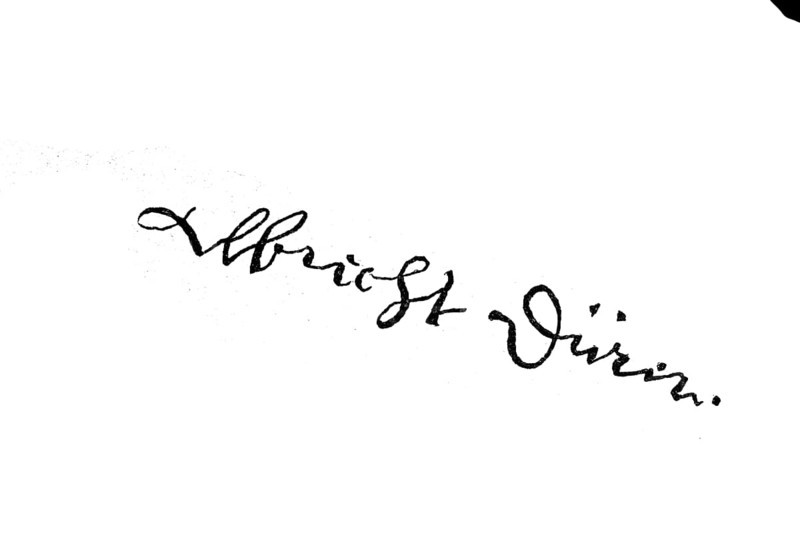 Signature, manuscript by Abrecht Dürer, historical, digital reproduction of an original from the 19th century