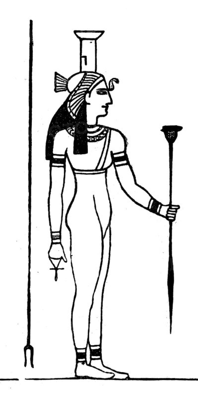 Nephthys, also Neb-hut or Nebet-hut, is a goddess of birth and death in Egyptian mythology, protector of the canopy of Hapi, historical, digital reproduction of an original from the 19th century