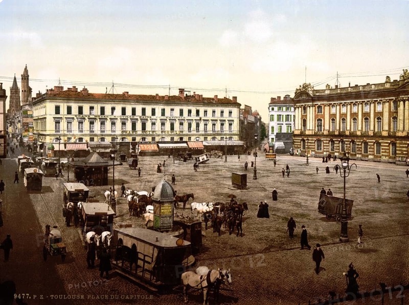 Capitol Square, Toulouse, France, ca 1890, Historic, digitally restored reproduction from a 19th century original, Record date not stated, Europe