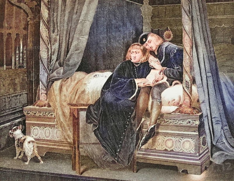 Edward V and Richard, Duke of York, in the Tower of London, Historical, digitally restored reproduction from a 19th century original, Record date not stated
