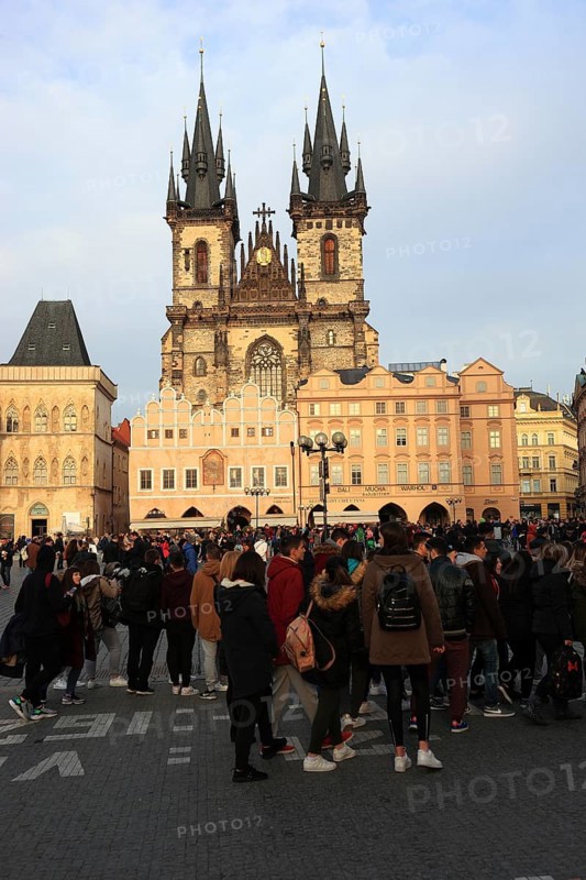 The Teyn Church, a Roman Catholic church in the Gothic style in Prague's Old Town on the Old Town Square, Prague, Czech Republic, Europe