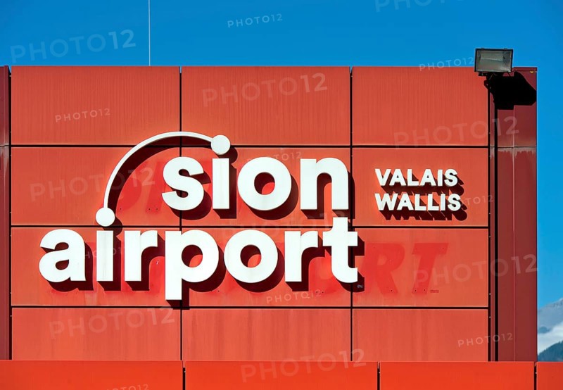 Sion Airport, Sion, Sion, Valais, Switzerland, Europe