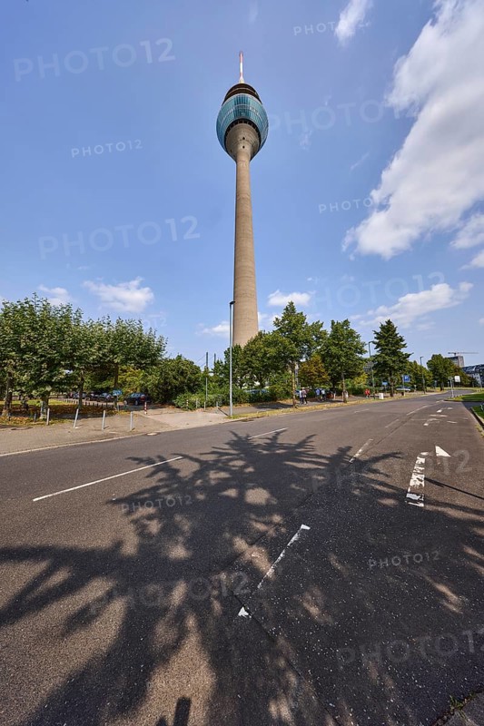 Rhine Tower television tower in Düsseldorf, state capital, independent city, North Rhine-Westphalia, Germany, Europe