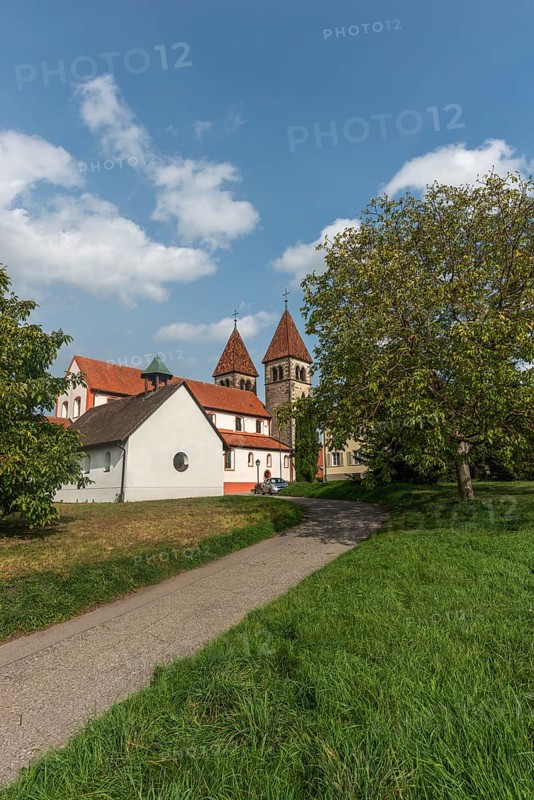 Collegiate Church of St Peter and Paul, Niederzell, Reichenau Island, Reichenau Museum, Double Tower, Sandweg, Lake Constance, Baden-Württemberg, Germany, Europe