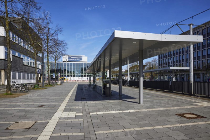 Tram stop Musiktheater and the Musiktheater im Revier in Gelsenkirchen, Ruhr area, independent city, North Rhine-Westphalia, Germany, Europe