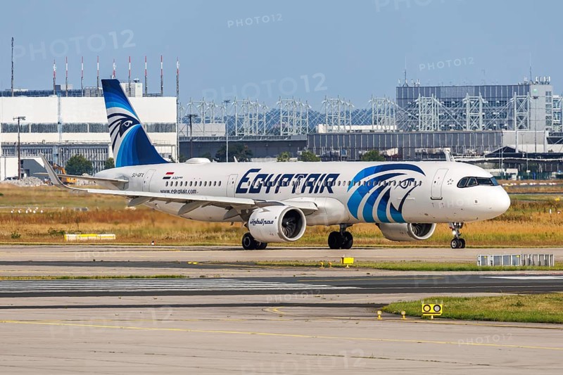 An Egyptair Airbus A321neo aircraft with the registration SU-GFX at Frankfurt Airport, Germany, Europe