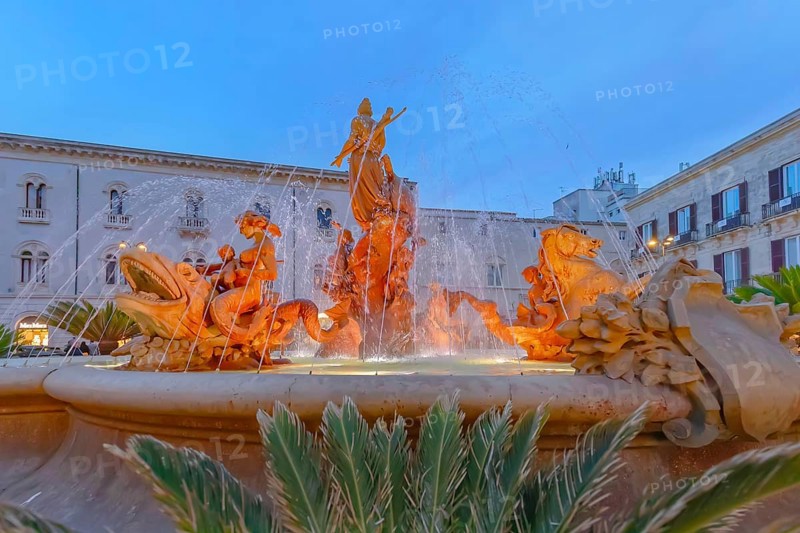Diana fountain, Ortygia, Syracuse, Sicily, Italy, Europe