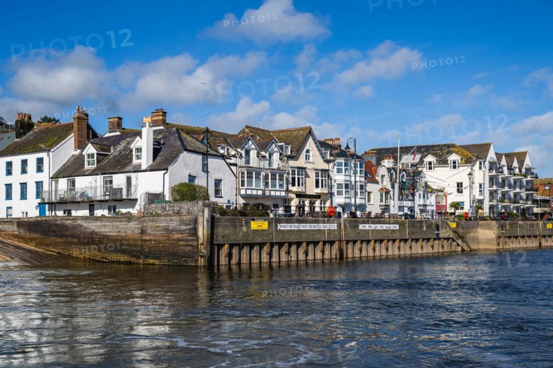 View of Dartmouth from Kingswear over River Dart, Devon, England, United Kingdom, Europe