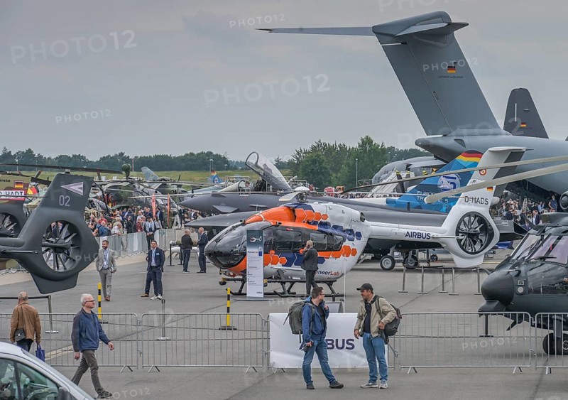 Open-air site, visitors, helicopter, German Air Force, ILA 2024, International Aerospace Exhibition Berlin, Schönefeld, Brandenburg, Germany, Europe