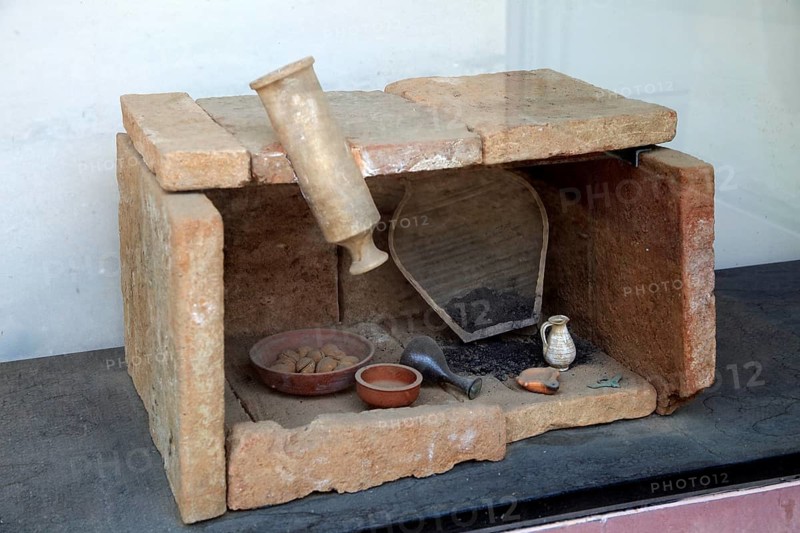 Columbarios Roman burial ground funerary inhumation exhibition, Merida, Extremadura, Spain, Europe
