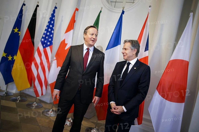 60th Munich Security Conference. (L-R) : Antony Blinken, Secretary of State of the United States of America, and David Cameron, Foreign Secretary of the United Kingdom Munich, 17 February 2024. Photographed on behalf of the Federal Foreign Office