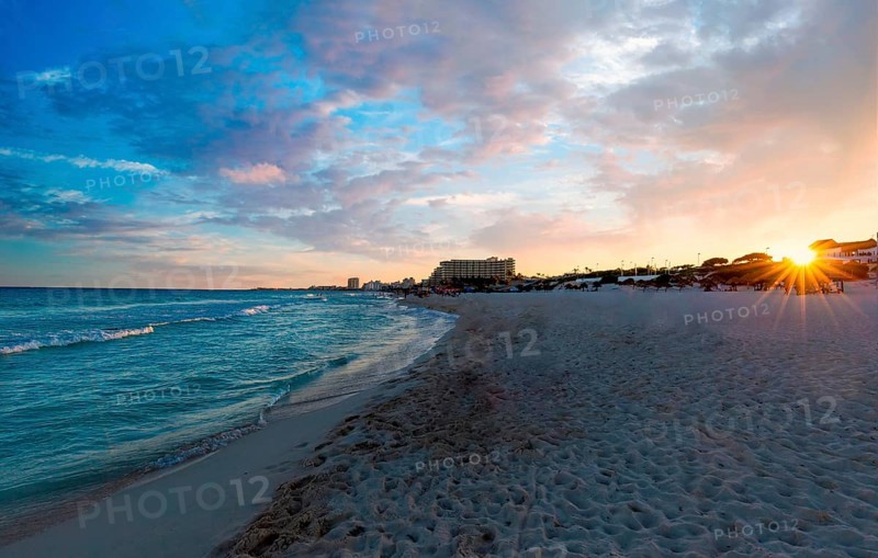 Playa Delfines (Dolphin Beach) nicknamed El Mirador (The Lookout) one of the most scenic public beaches in Riviera Maya