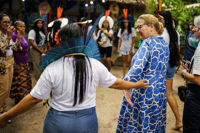 Svenja Schulze (SPD), Federal Minister for Economic Cooperation and Development, at a meeting with representatives of indigenous and traditional peoples. Here at a traditional blessing ritual. Alter do Chao, 20.07.2024. Photographed on behalf of the Federal Ministry for Economic Cooperation and Development