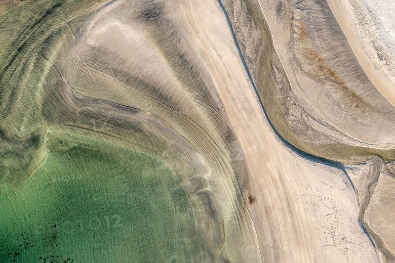 Aerial view beach Ersfjordstranden, fjord Ersfjord, northern Norway, Norway, Europe