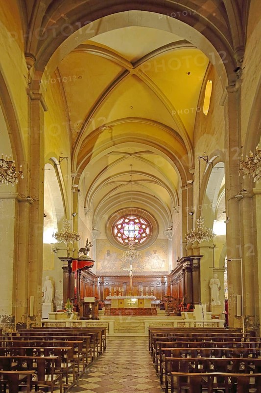 Interior view of the baroque church, Sainte-Marie-de-la-Seds, Ste, Toulon, Var, Provence, France, Europe