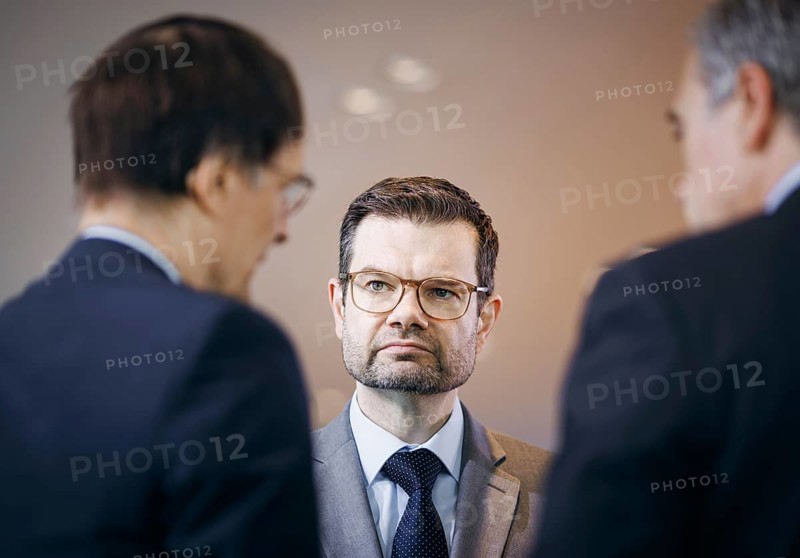 Marco Buschmann (FDP), Federal Minister of Justice, together with Karl Lauterbach (SPD), Federal Minister of Health, recorded during the cabinet meeting at the Federal Chancellery in Berlin, 28/08/2024