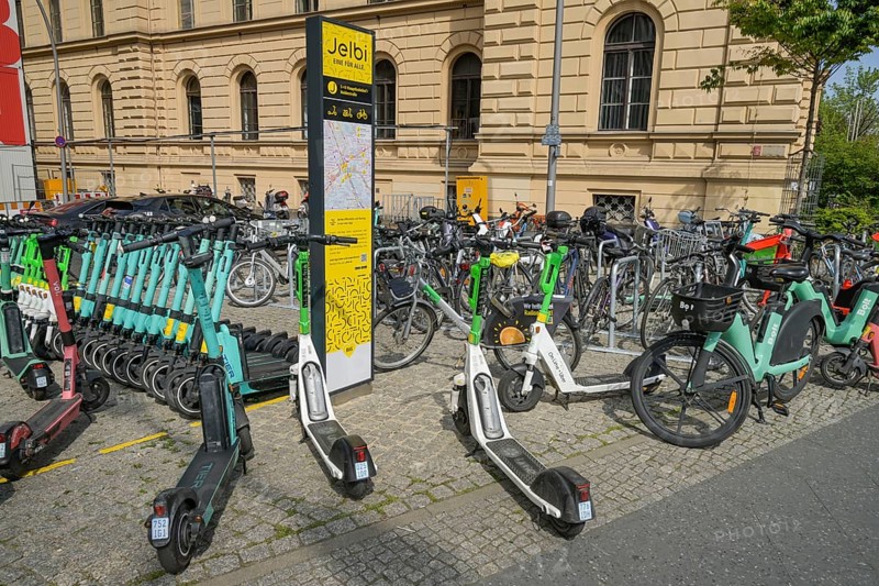 Jelbi mobility station at the main railway station, Mitte, Berlin, Germany, Europe