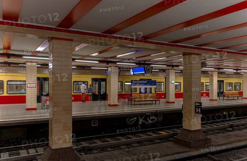 Interior photo, Nordbahnhof S-Bahn station on the former demarcation line of the inner-German border, Berlin, Germany, Europe