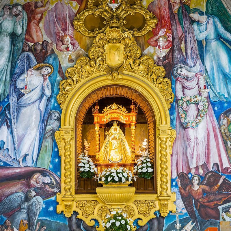 Statue of the Virgin Mary, Virgen de Canelaria, patron saint of the Canary Islands archipelago, Basilica de Nuestra Senora de la Candelaria, Candelaria, Tenerife, Canary Islands, Canary Islands, Spain, Europe