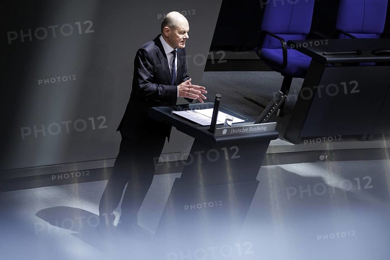 Olaf Scholz, Federal Chancellor, recorded as part of the government statement on the European Council. Berlin, 20 March 2024, Berlin, Germany, Europe